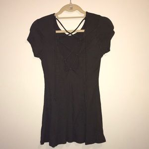 Long, flowy criss cross top